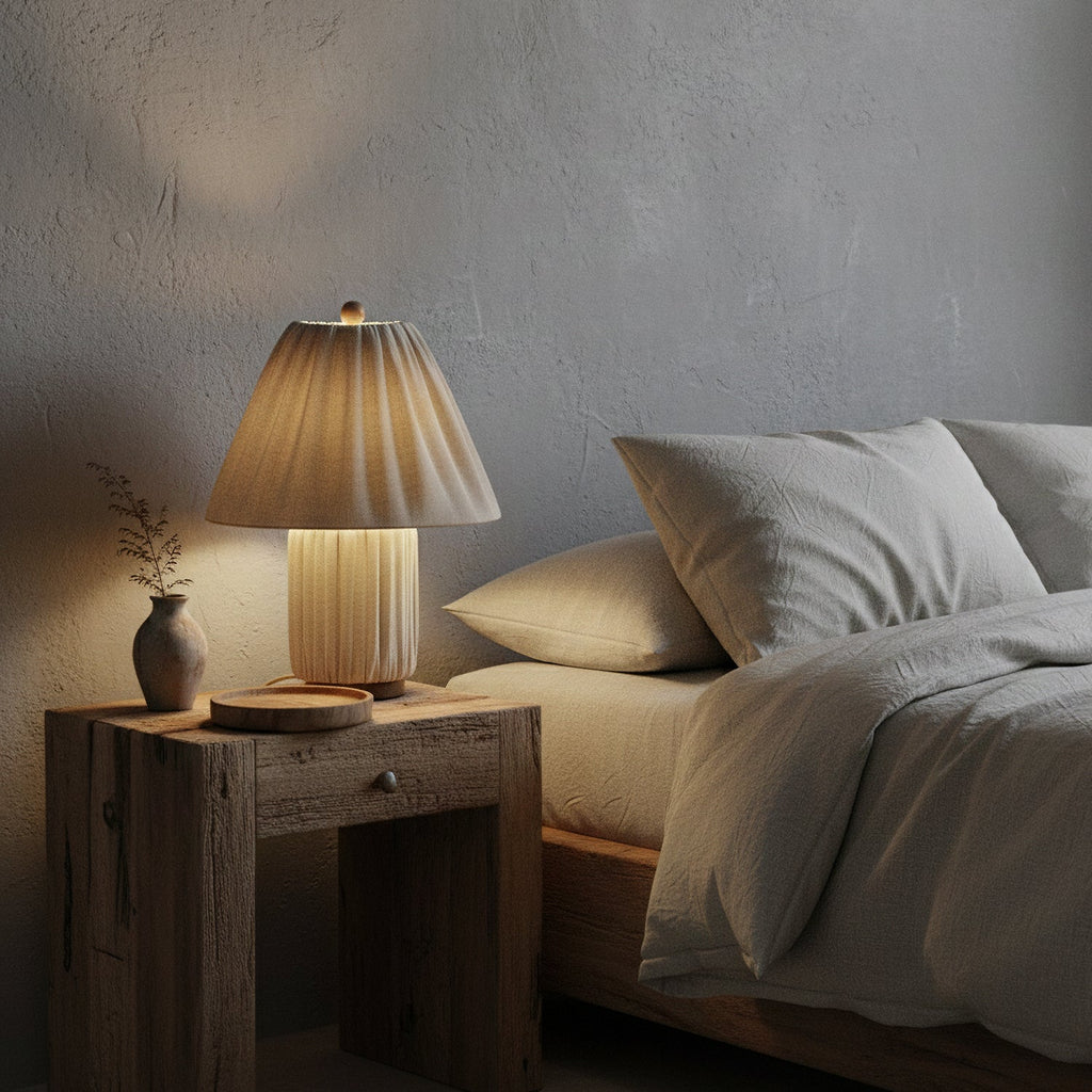Bohemian Fabric Table Lamp With Warm White Glow — Harbor Light Co.