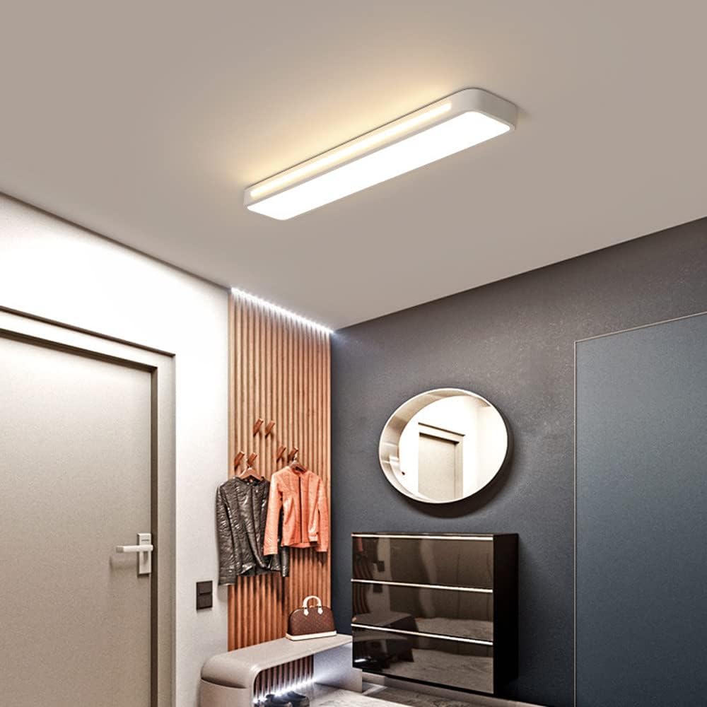 Modern Long Rectangle Flush Mount Ceiling Light with LED