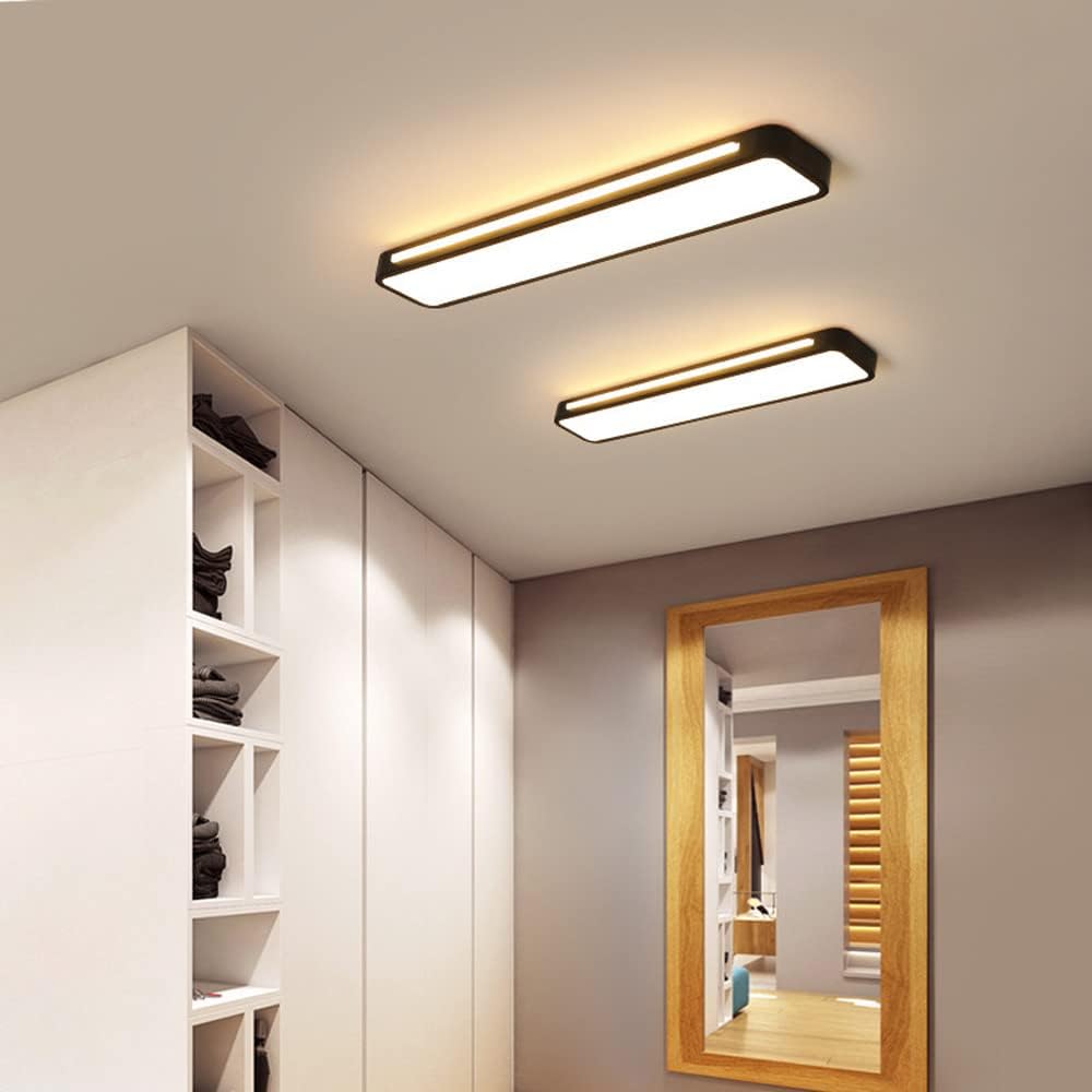 Modern Long Rectangle Flush Mount Ceiling Light with LED