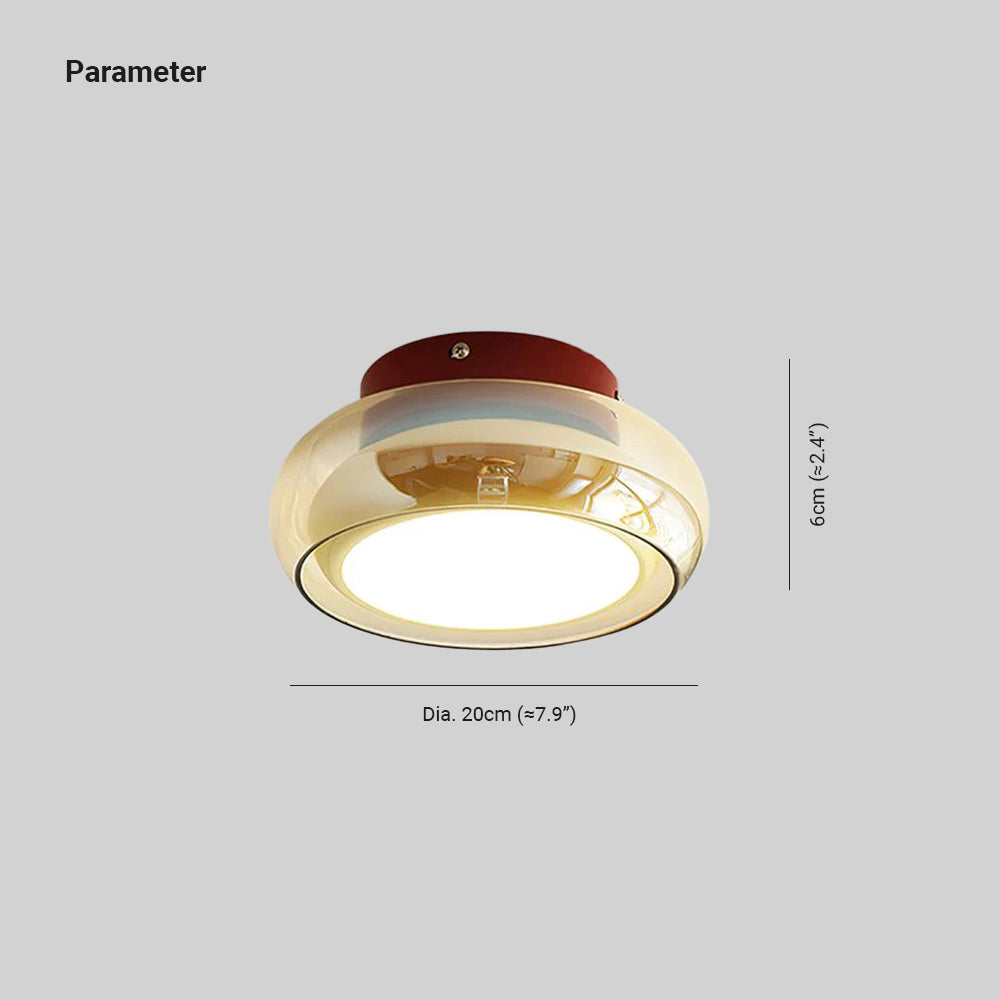 Flush Mount Glass Ceiling Light with LED Light