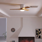 Modern Wooden Ceiling Fan with Remote Control and LED Light