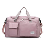 Sports Duffel Bag with Shoe Compartment Water-Repellent Oxford Fabric Travel Gym Bag with Multiple Pockets and Shoulder Strap