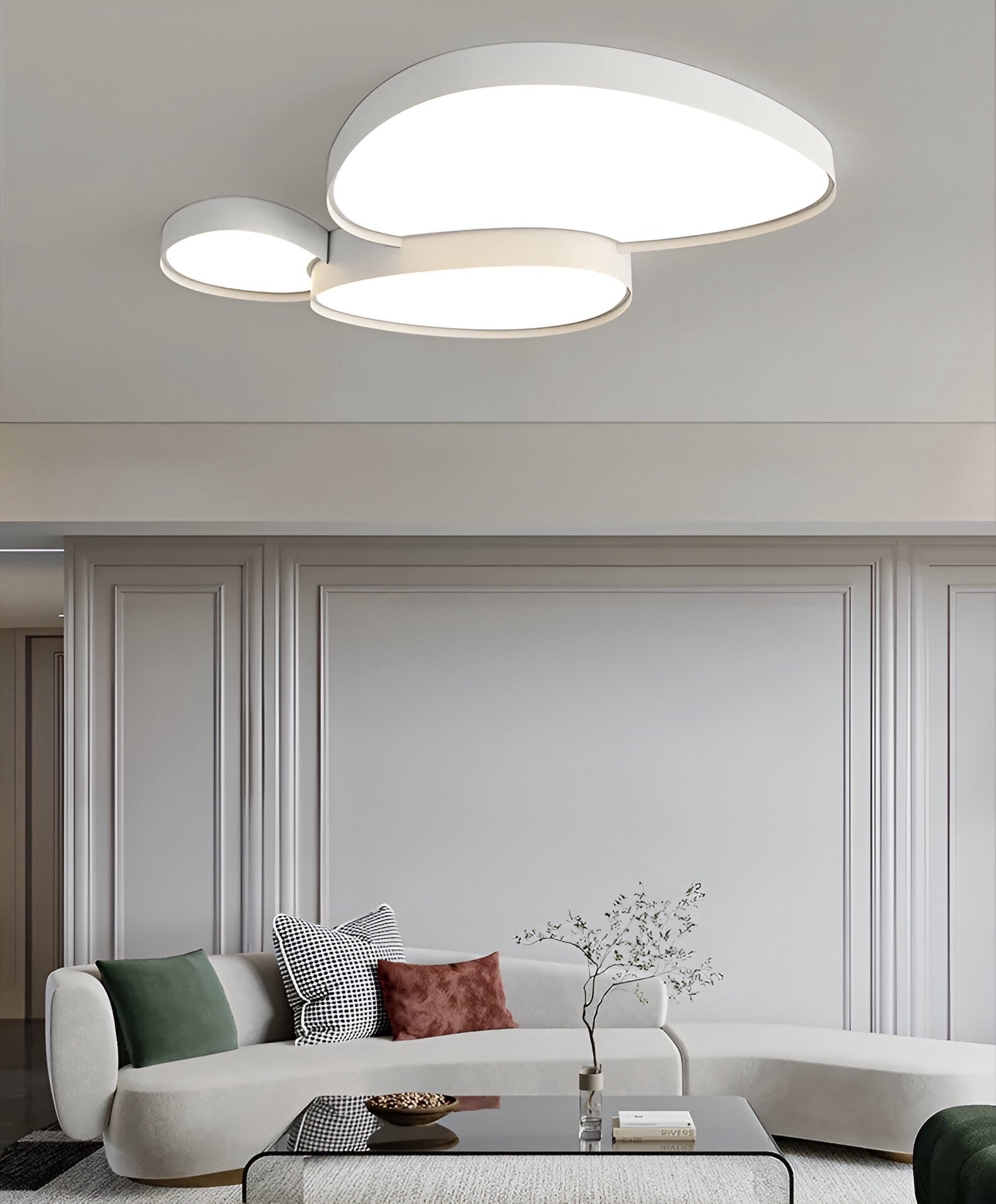 Modern Overlapping Disc Flush Mount Ceiling Light