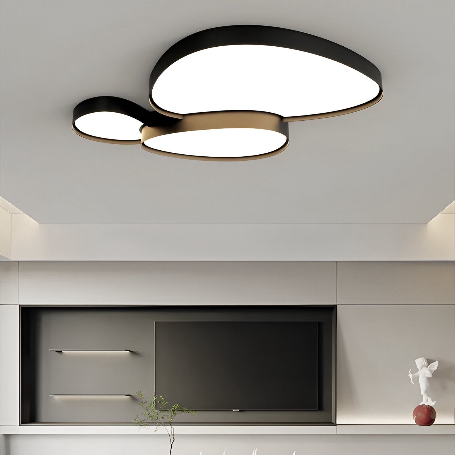 Modern Overlapping Disc Flush Mount Ceiling Light