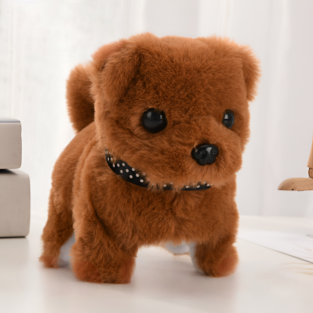 Interactive Robot Puppy Toy Walking Barking Tail Wagging Plush Electronic Dog German Shepherd Style Battery Operated Pet Toy for Kids