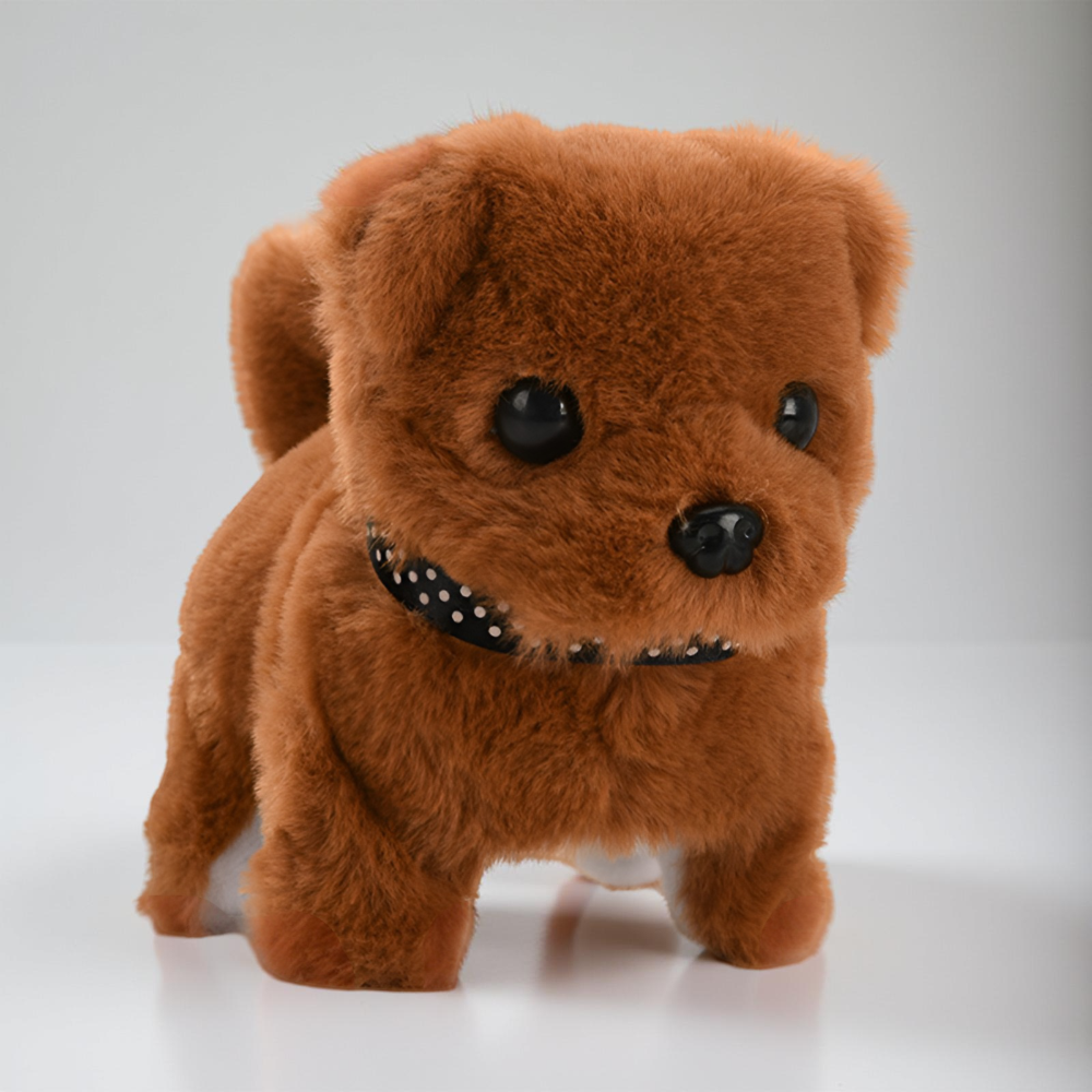 Interactive Robot Puppy Toy Walking Barking Tail Wagging Plush Electronic Dog German Shepherd Style Battery Operated Pet Toy for Kids