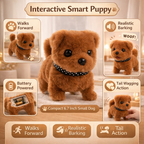 Interactive Robot Puppy Toy Walking Barking Tail Wagging Plush Electronic Dog German Shepherd Style Battery Operated Pet Toy for Kids
