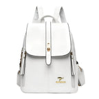 Women's Faux Leather Backpack Purse Fashion Shoulder Bag Small Travel Daypack with Multiple Compartments for Work and Daily Use
