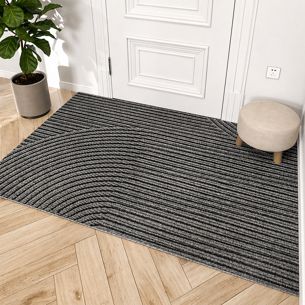 Non-Slip Door Mat Indoor Outdoor Polypropylene Entry Mat with Rubber Backing Dirt Trapping Modern Doormat for Front Door and Entryway