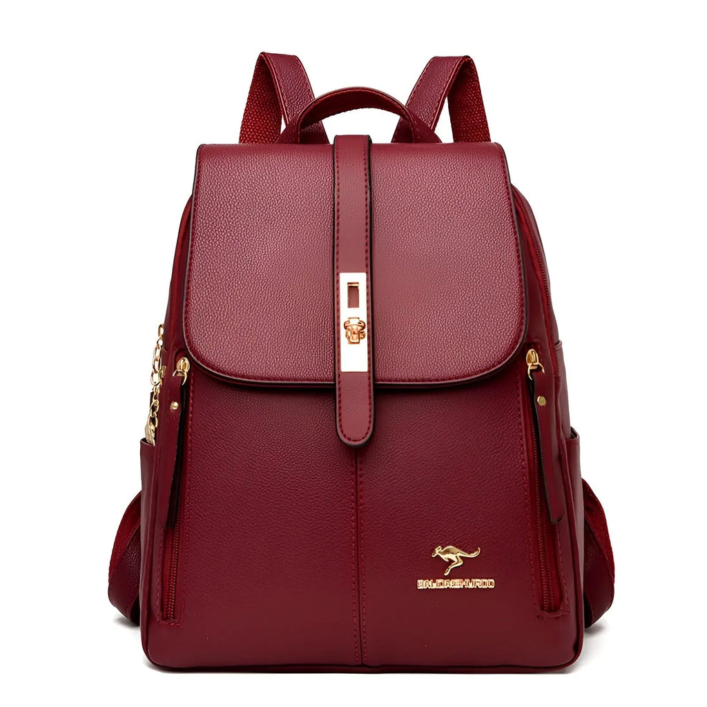 Women's Faux Leather Backpack Purse Fashion Shoulder Bag Small Travel Daypack with Multiple Compartments for Work and Daily Use