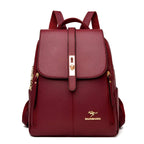 Women's Faux Leather Backpack Purse Fashion Shoulder Bag Small Travel Daypack with Multiple Compartments for Work and Daily Use
