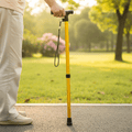 Folding Walking Cane Lightweight Aluminum Walking Stick Adjustable Height with Ergonomic Non-Slip Handle and Wrist Strap for Seniors Men and Women