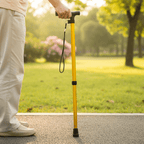 Folding Walking Cane Lightweight Aluminum Walking Stick Adjustable Height with Ergonomic Non-Slip Handle and Wrist Strap for Seniors Men and Women