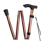 Folding Walking Cane Lightweight Aluminum Walking Stick Adjustable Height with Ergonomic Non-Slip Handle and Wrist Strap for Seniors Men and Women