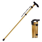 Folding Walking Cane Lightweight Aluminum Walking Stick Adjustable Height with Ergonomic Non-Slip Handle and Wrist Strap for Seniors Men and Women