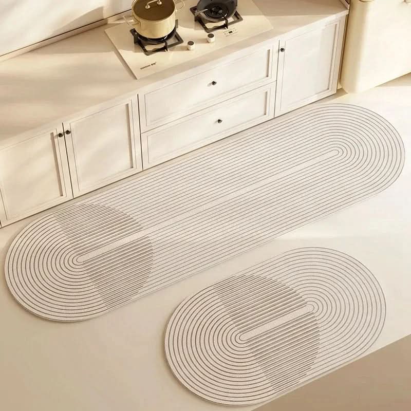 Anti-Fatigue Kitchen Mat Cushioned Standing Mat Non-Slip Water-Repellent Kitchen Rug Runner with Modern Line Pattern for Sink and Laundry Room