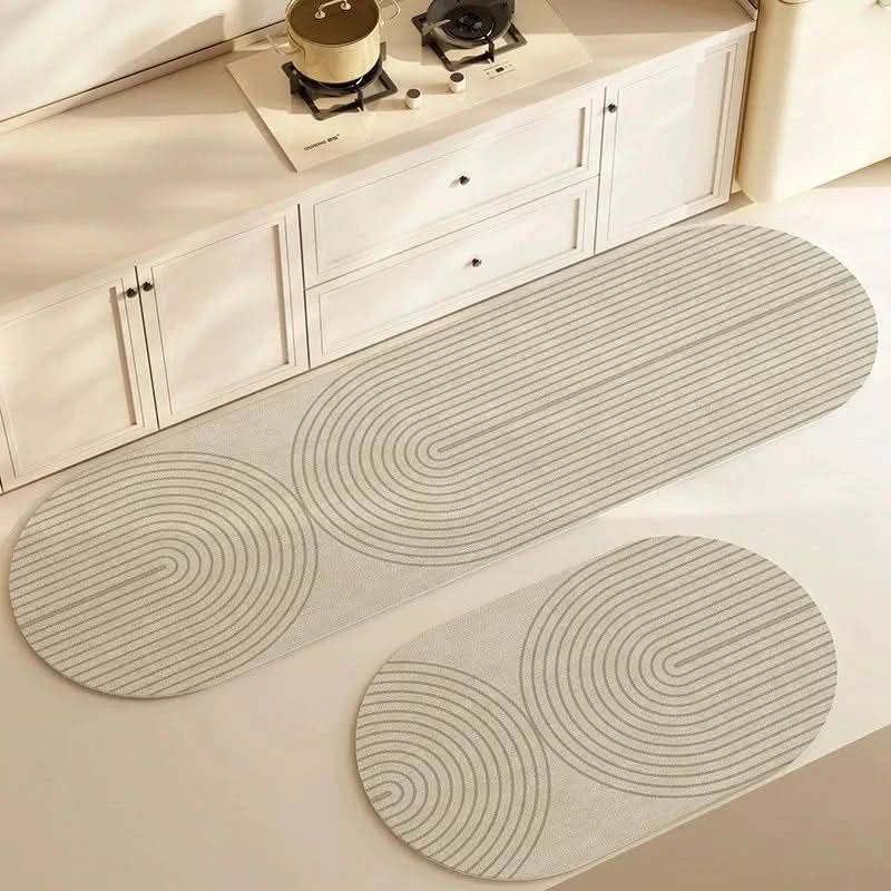 Anti-Fatigue Kitchen Mat Cushioned Standing Mat Non-Slip Water-Repellent Kitchen Rug Runner with Modern Line Pattern for Sink and Laundry Room