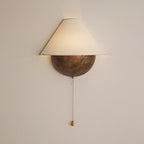 Transitional Travertine Wall Sconce With Warm Dimmable Glow in Aged Bronze — Harbor Light Co.