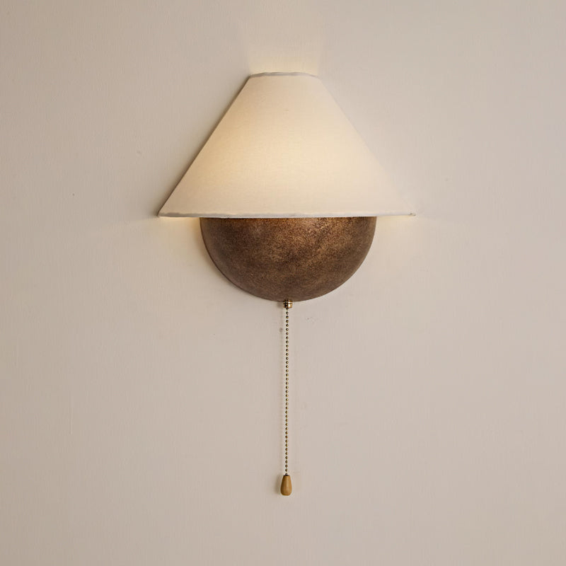Transitional Travertine Wall Sconce With Warm Dimmable Glow in Aged Bronze — Harbor Light Co.