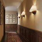 Transitional Travertine Wall Sconce With Warm Dimmable Glow — Harbor Light Co.