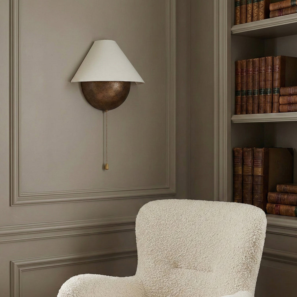 Transitional Travertine Wall Sconce With Warm Dimmable Glow — Harbor Light Co.