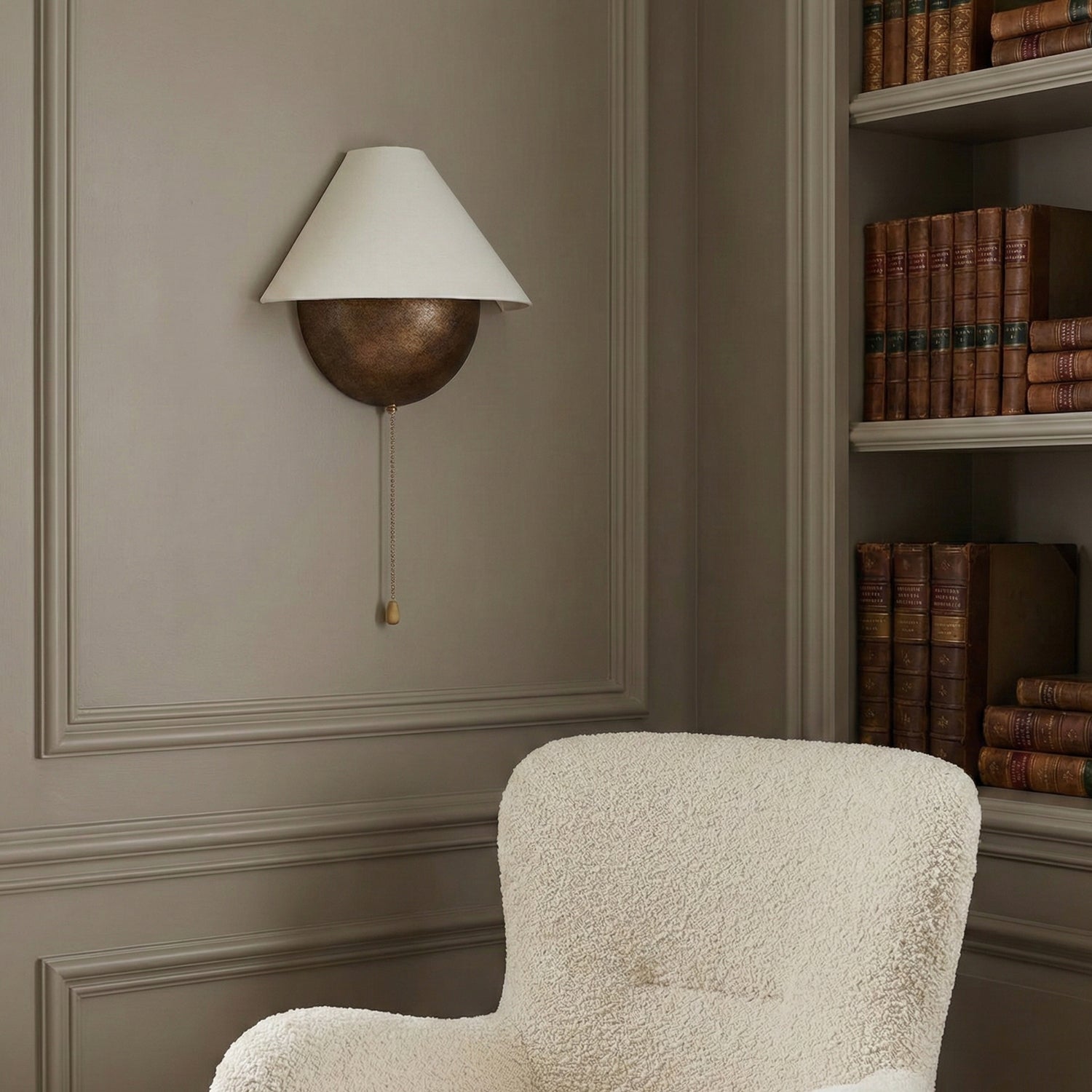 Transitional Travertine Wall Sconce With Warm Dimmable Glow — Harbor Light Co.