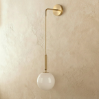 Glass Globe Hanging Wall Sconce with Slim Arm
