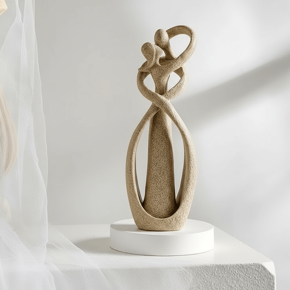 Abstract Couple Sculpture Resin Embracing Lovers Statue Modern Decorative Figurine for Living Room Bedroom Shelf and Office
