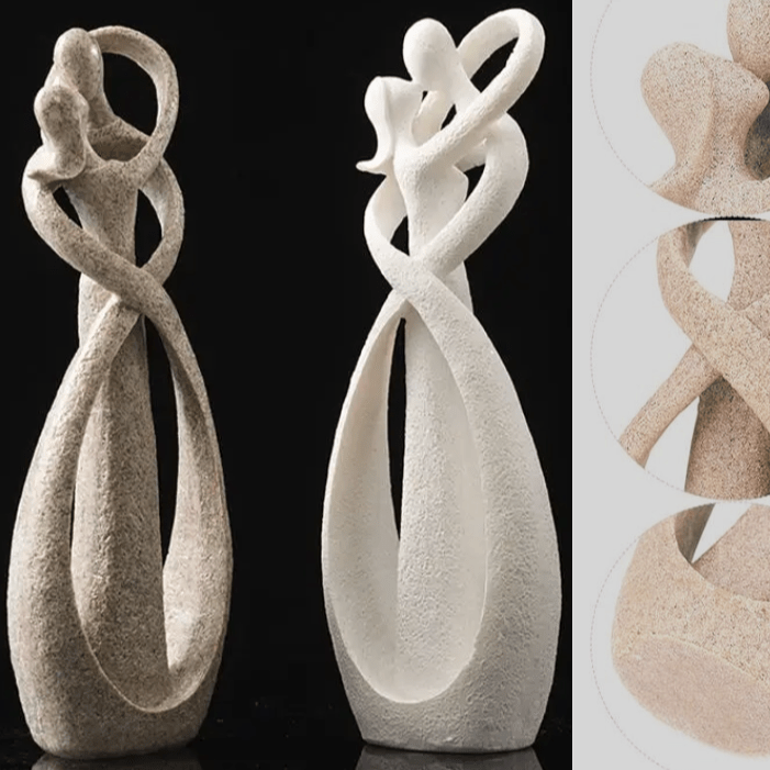 Abstract Couple Sculpture Resin Embracing Lovers Statue Modern Decorative Figurine for Living Room Bedroom Shelf and Office