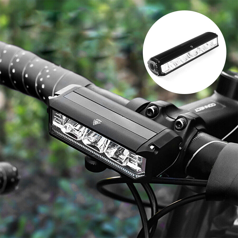 Rechargeable LED Bike Headlight Super Bright Wide Angle Bicycle Front Light with Battery Indicator USB Charging and Waterproof Housing
