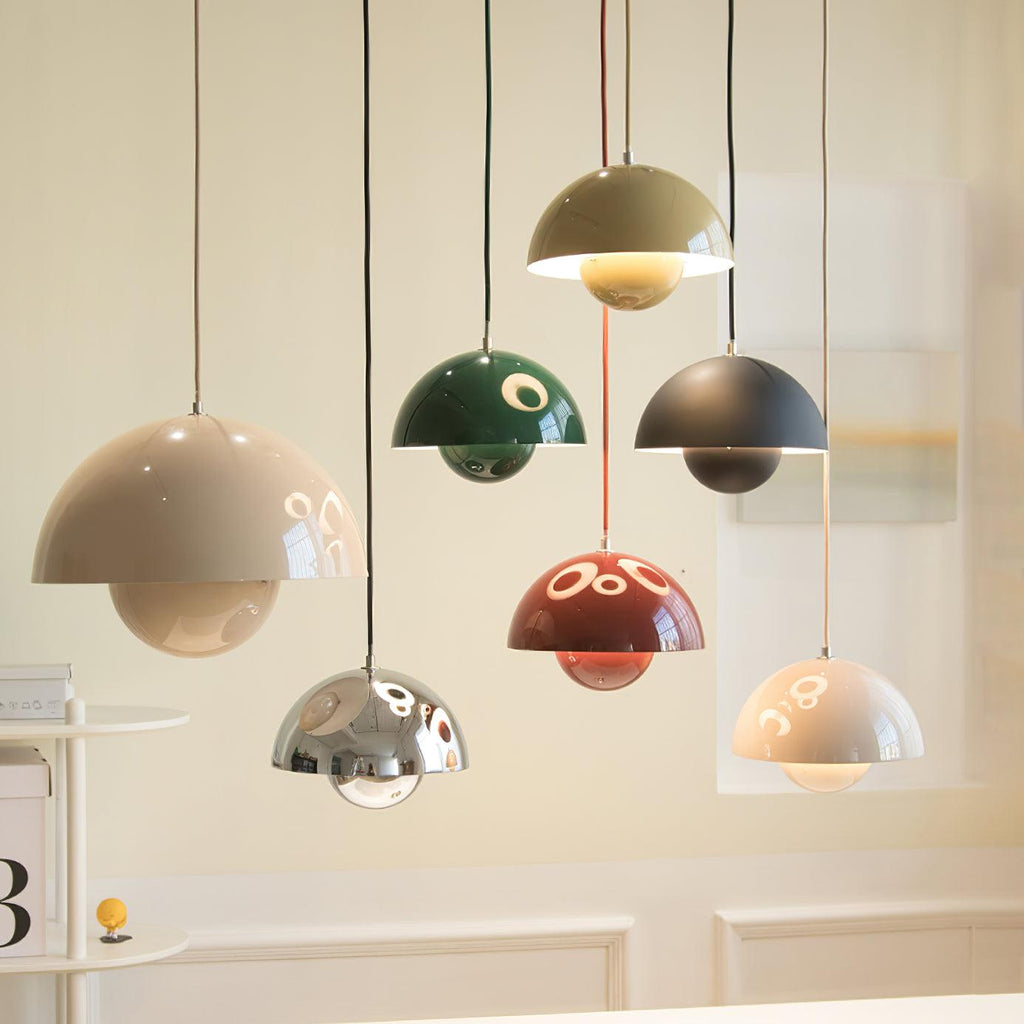 Aluminum Dome Pendant Light with E27 Socket | Dimmable Hanging Lamp