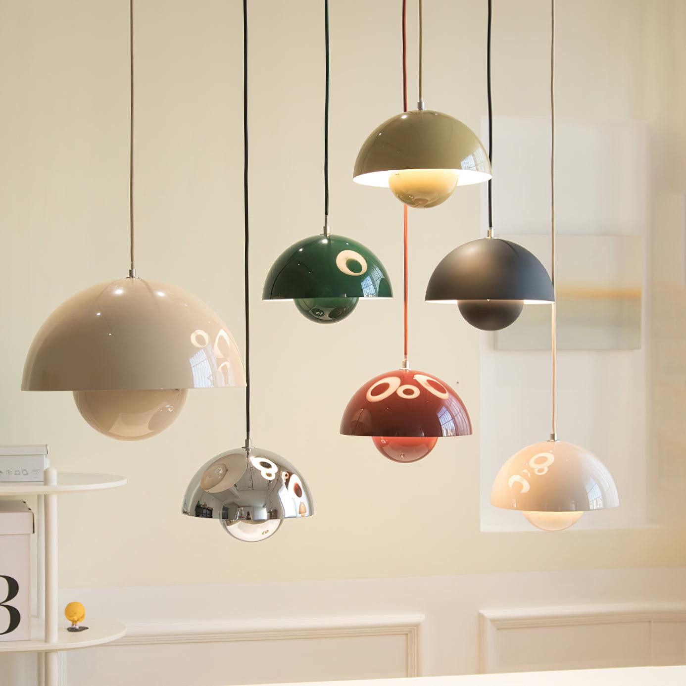 Aluminum Dome Pendant Light with E27 Socket | Dimmable Hanging Lamp
