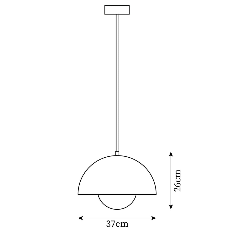 Aluminum Dome Pendant Light with E27 Socket | Dimmable Hanging Lamp