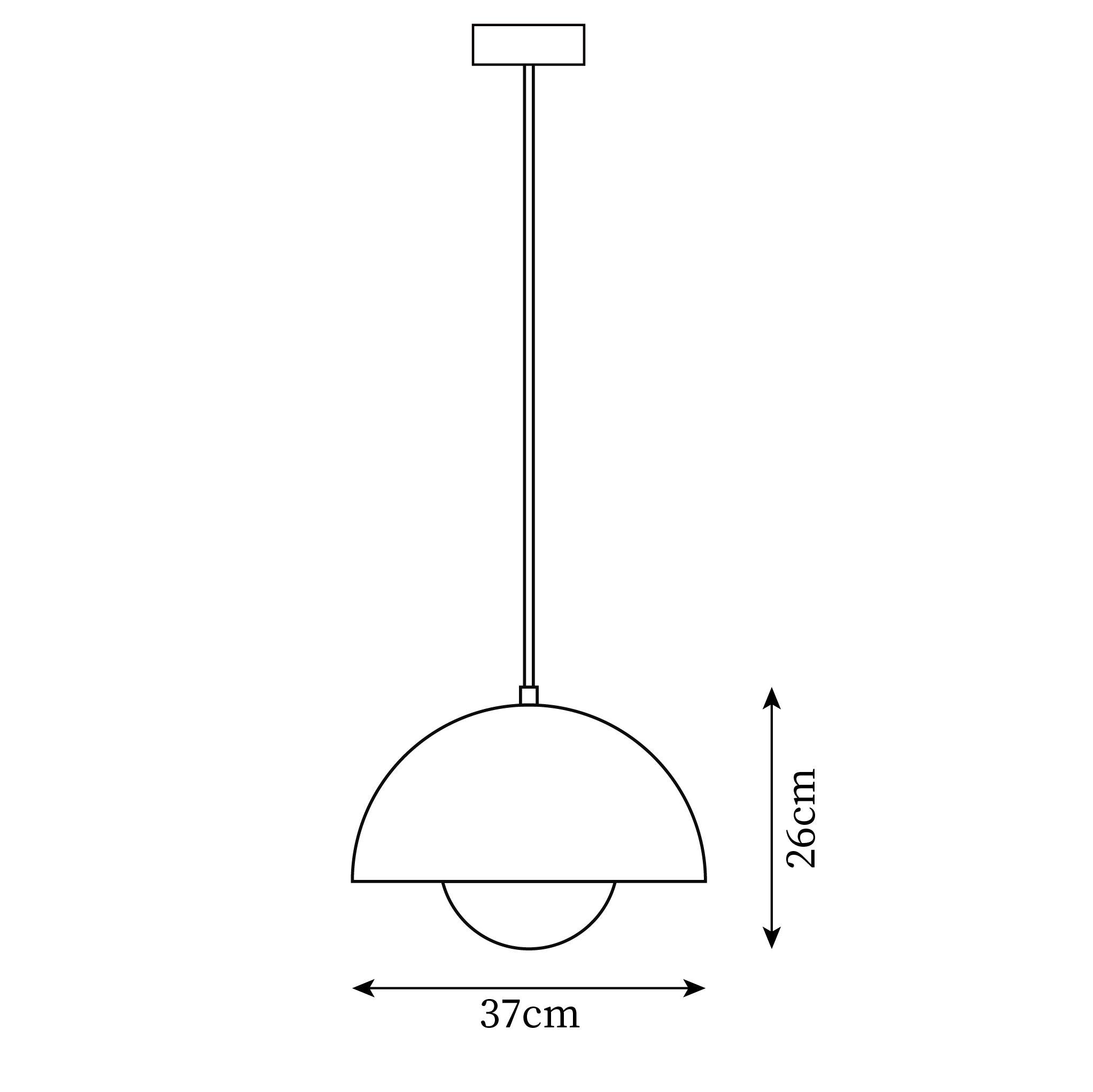 Aluminum Dome Pendant Light with E27 Socket | Dimmable Hanging Lamp