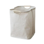 Japanese Style Cotton Linen Laundry Basket Foldable Storage Basket with Handles Freestanding Hamper for Bedroom Bathroom and Closet