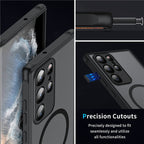 Magnetic Phone Case for Samsung Galaxy Shockproof Frosted Matte Cover with Wireless Charging Ring Camera and Screen Protection