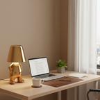 Rechargeable LED Light Table Lamp with Sitting Figure Metal Base