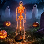 Halloween Skeleton Solar Stake Light Waterproof LED Outdoor Ground Skeleton Lamp Plastic Landscape Light for Yard Garden and Pathway Decoration