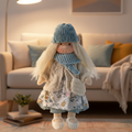Handmade Waldorf Doll Soft Cotton Rag Doll with Knitted Outfit Cuddly Plush Doll for Toddlers and Kids Creative Play
