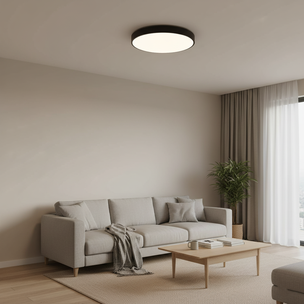 Modern Round Flush Mount Ceiling Light with Slim Frame