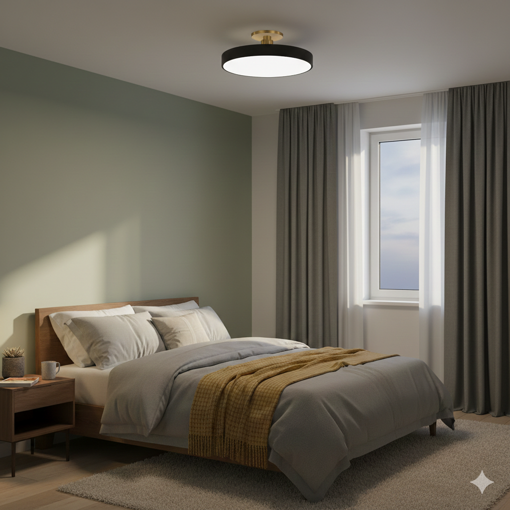 Modern Circular Semi Flush Mount LED Ceiling Light