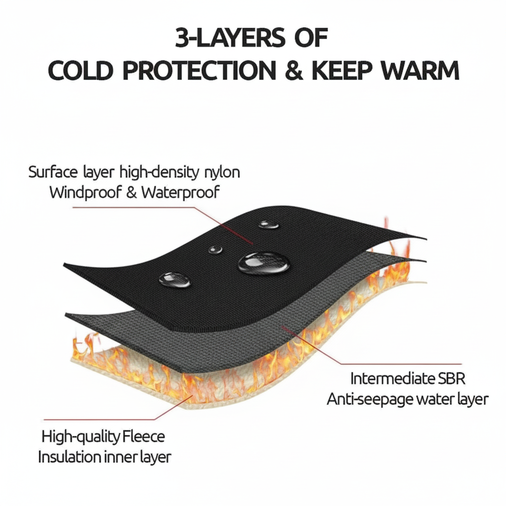 Touchscreen Winter Gloves Thermal Windproof Full Finger Neoprene Gloves with Zipper Wrist and Non-Slip Grip for Men and Women