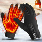 Touchscreen Winter Gloves Thermal Windproof Full Finger Neoprene Gloves with Zipper Wrist and Non-Slip Grip for Men and Women