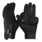 Touchscreen Winter Gloves Thermal Windproof Full Finger Neoprene Gloves with Zipper Wrist and Non-Slip Grip for Men and Women