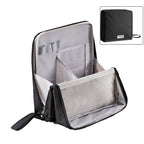 Structured Travel Makeup Bag Organizer with Brush Holder and Compartments