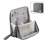 Structured Travel Makeup Bag Organizer with Brush Holder and Compartments