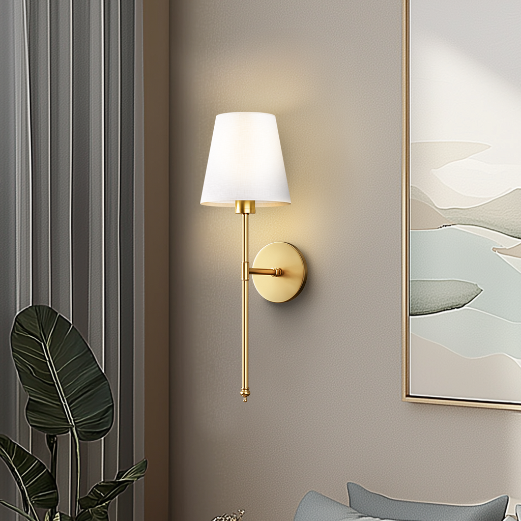 Cordless Rechargeable Wall Sconce 2 Pack LED Light with Fabric Shade