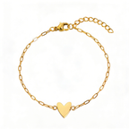 Heart Charm Bracelet Adjustable Stainless Steel Chain Matching Couple Bracelet Set Minimalist Friendship Jewelry for Women and Men