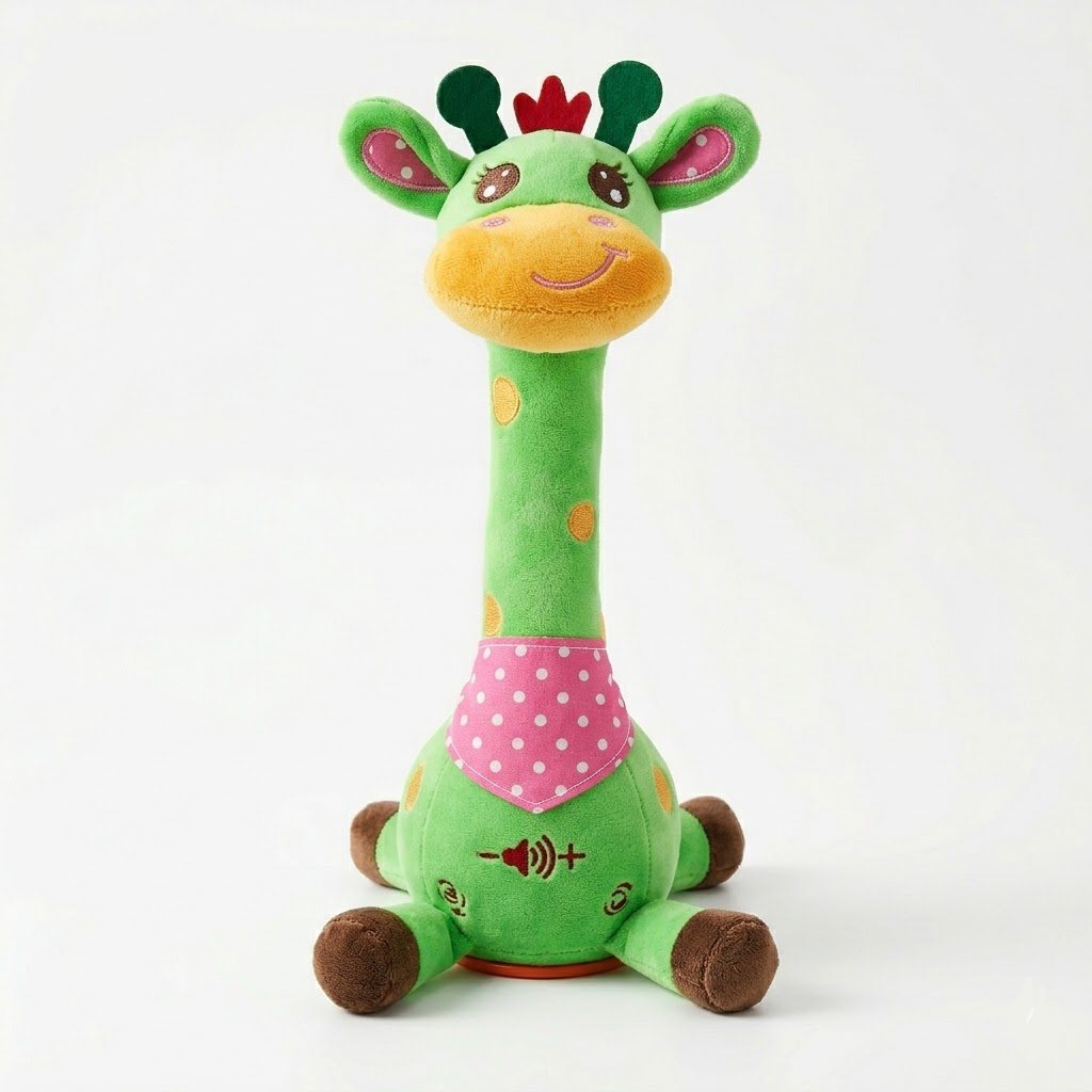 Interactive Singing Giraffe Plush Toy Talking Musical Stuffed Animal with Nursery Rhymes and Voice Repeat for Toddlers