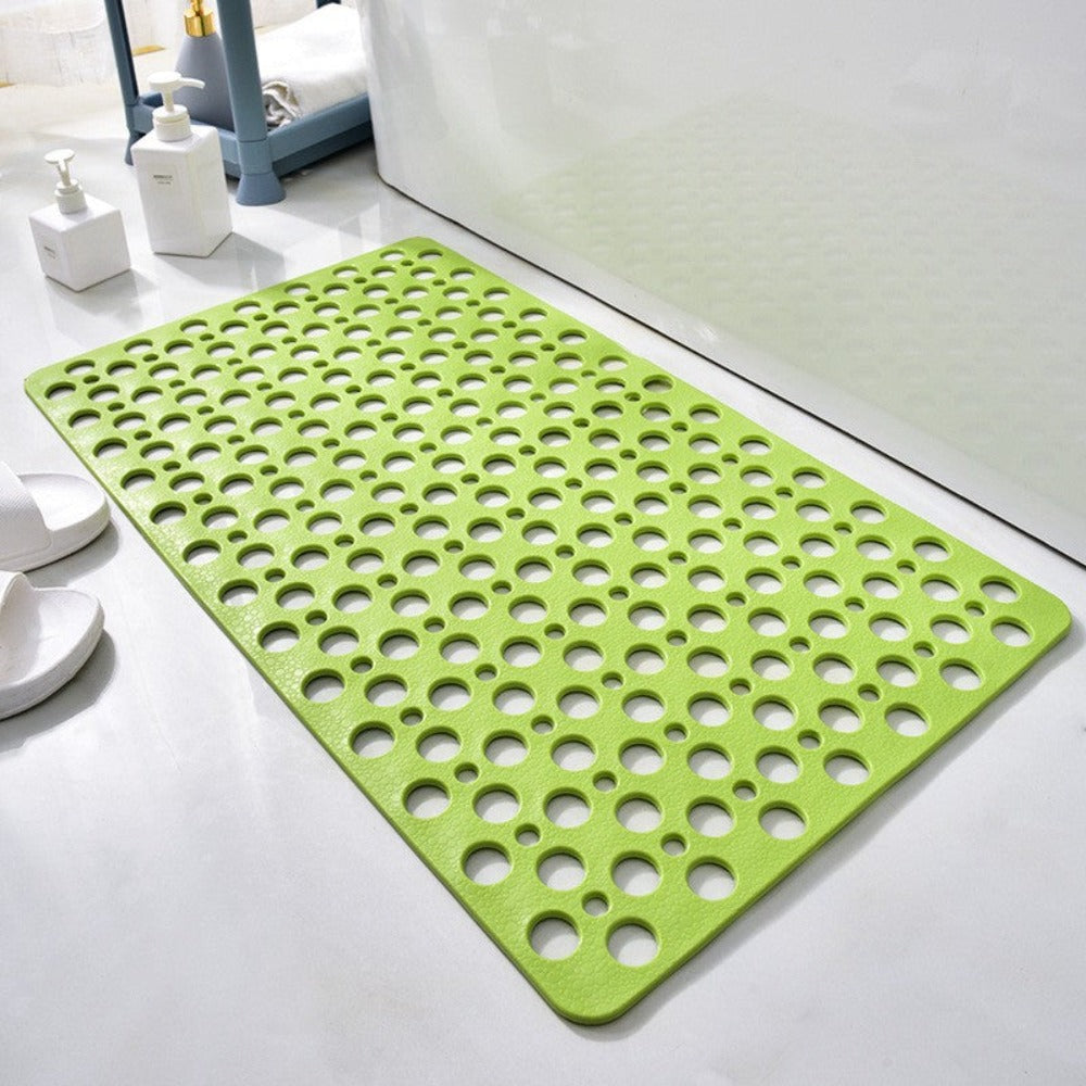 Non-Slip Antibacterial Shower Mat with Drainage Holes and Suction Cups Quick Drying Bath Tub Mat